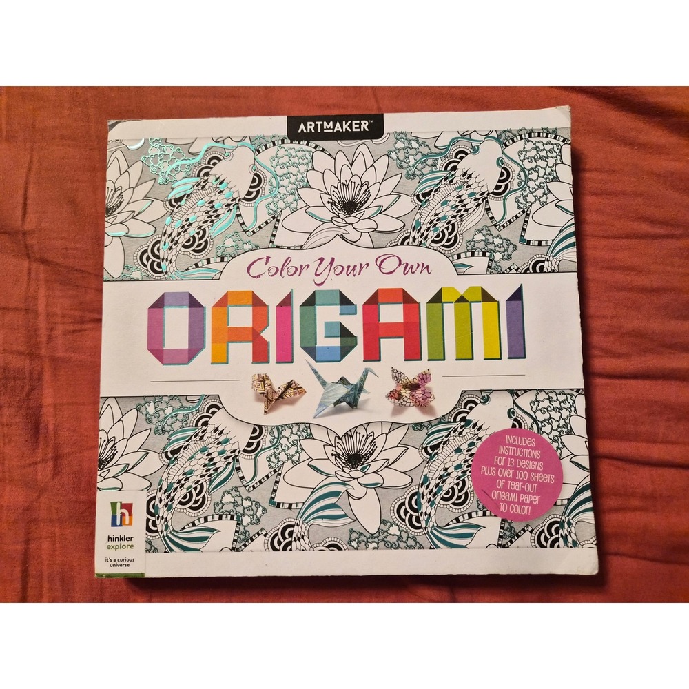 Artmaker Color Your Own Origami Kit Hinkler Explore 100+ Sheets 13 Designs DIY
